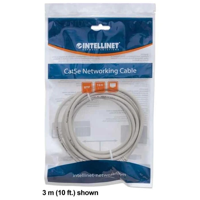 Καλώδιο Δικτύου Intellinet Cat6, 0.5m, Grey, CCA, U/UTP, PVC, RJ45, Gold Plated