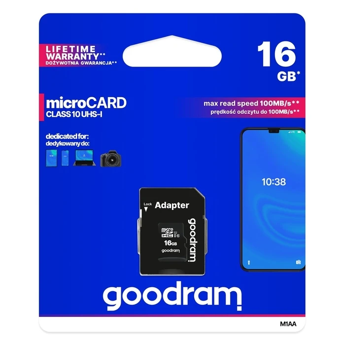Κάρτα Μνήμης microSDHC 16GB Goodram M1AA-0160R12 Class 10 UHS-I