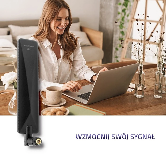 Κεραία Wi-Fi Qoltec 57018 4G LTE omnidirectional, 7dBi, Indoor