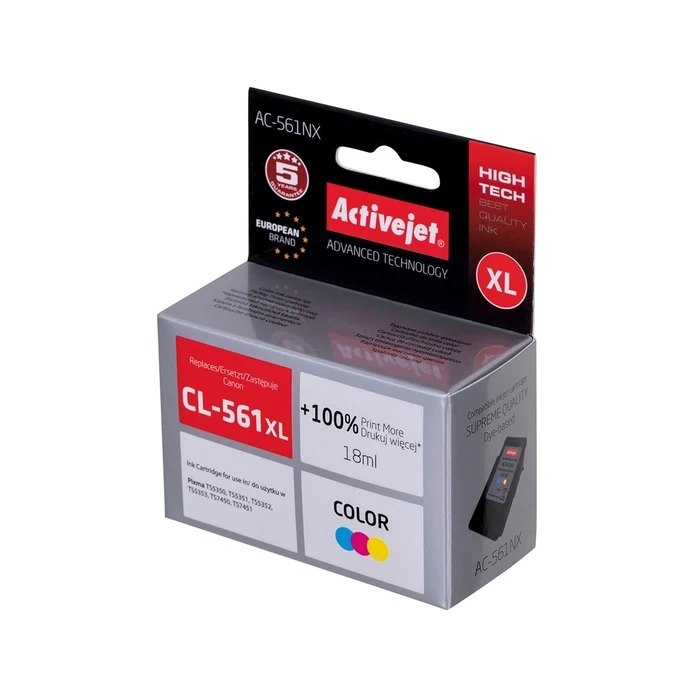 Μελάνι Συμβατό Activejet AC-561NX for Brother, Canon CL-561XL; Supreme; 18 ml; Color