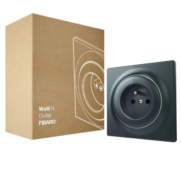 Πρίζα Ρεύματος Fibaro outlet Walli Outlet N Type E anthracite FGWSONE-011-8