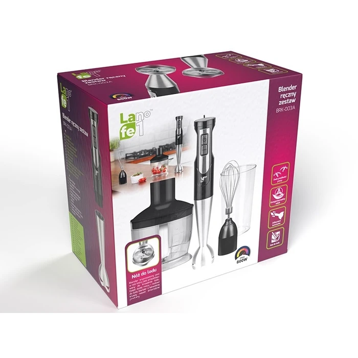 Ραβδομπλέντερ Lafe BRK-003A blender 0.6 L Black,Silver,Transparent 800 W