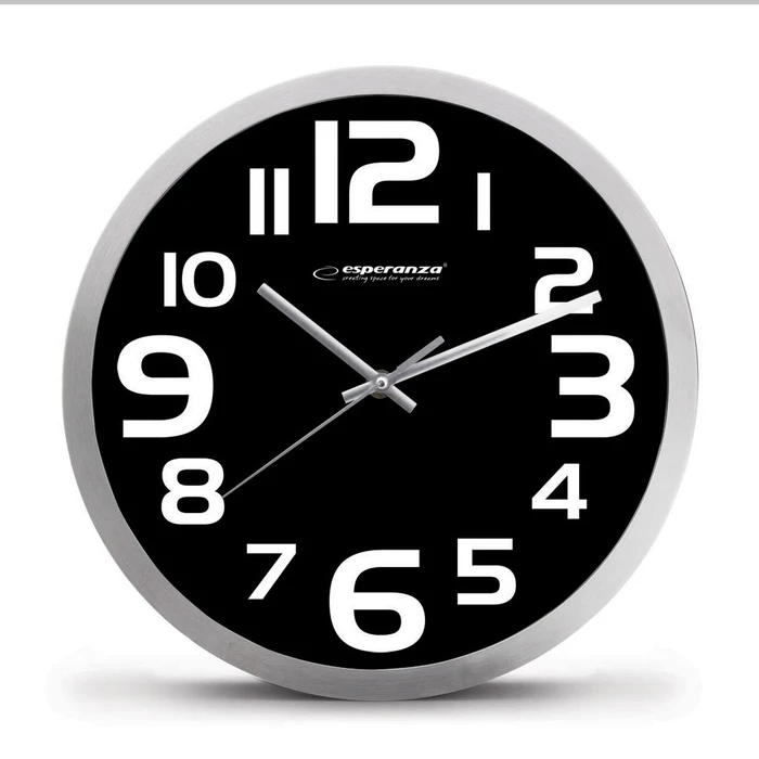 Ρολόι Τοίχου Esperanza EHC013K Wall Clock - Zurich - Black Quartz Oval Black, White