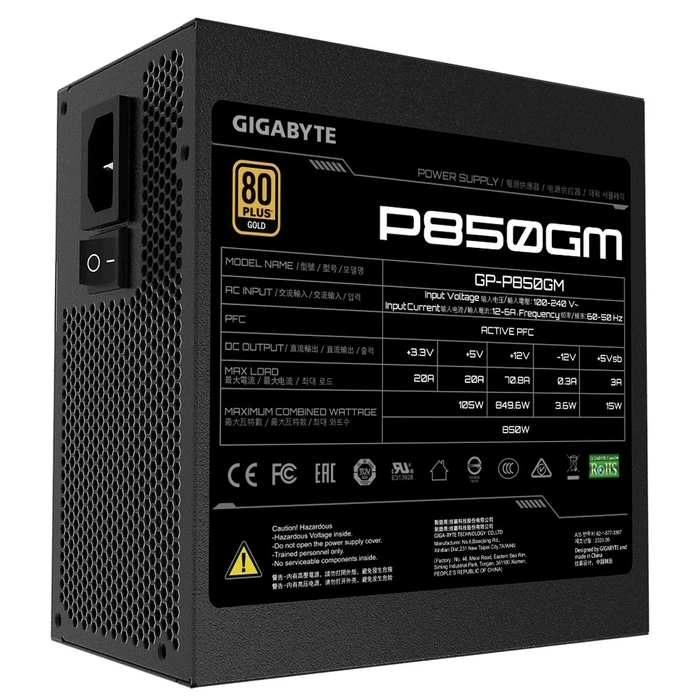 Τροφοδοτικό 850W Gigabyte P850GM 20+4 pin ATX ATX Black