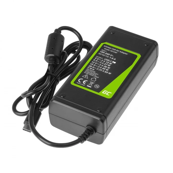 Φορτιστής Laptop 65W Green Cell AD134P Type-C charger AC