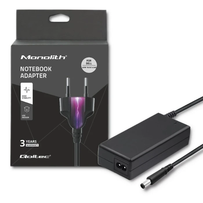 Φορτιστής Laptop 65W Qoltec 51519 Dell, 19.5V, 3.34A, 7.4*5.0+pin