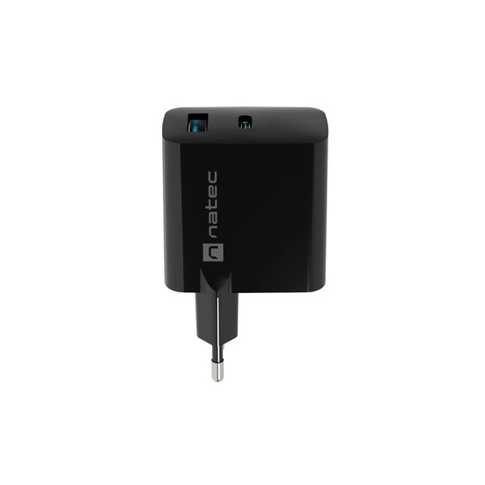 Φορτιστής Πρίζας Natec RIBERA GAN charger 1x Type-A + 1x Type-C 45W Black