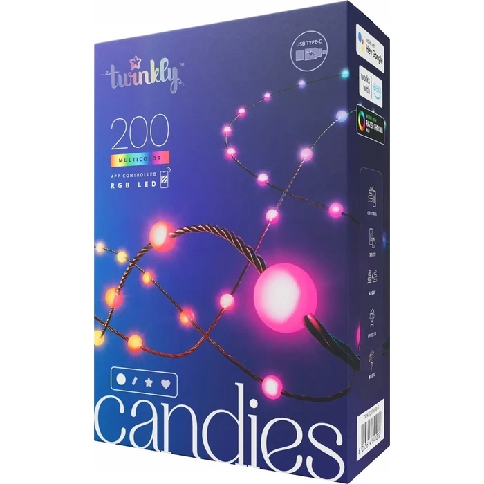 Χριστουγεννιάτικα Λαμπάκια Twinkly Candies LED TWKP200RGB-G 6 m 200 lights