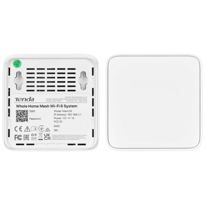 Access Point Tenda MX3 (2-PACK) mesh Dual-band (2.4 GHz / 5 GHz) Wi-Fi 6 White