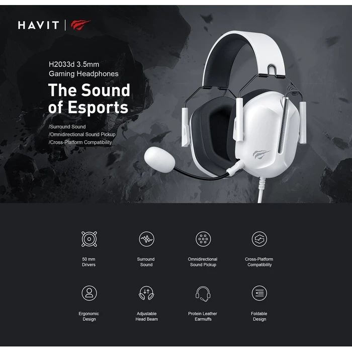 Gaming Headset Havit H2033D Wired & Wireless In-ear White