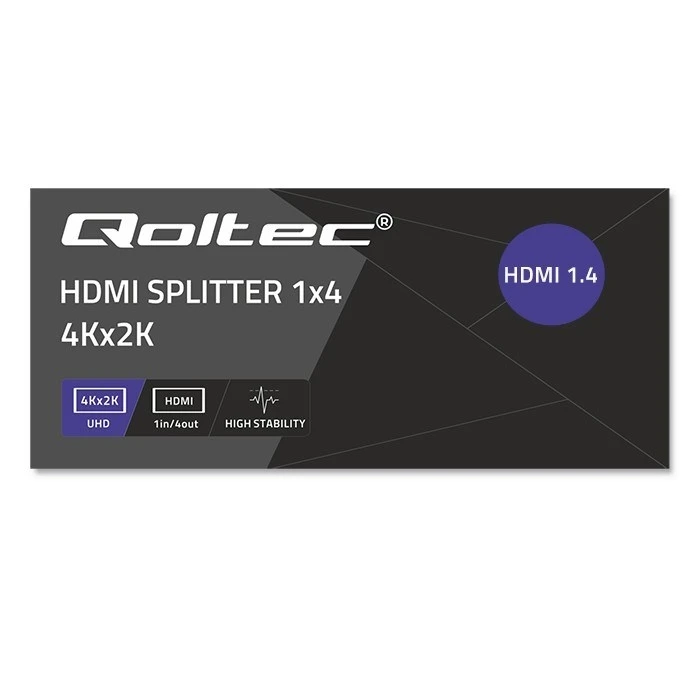 HDMI Splitter Qoltec 51798 Active 4 x HDMI 4K x 2K / 3.4Gb/s