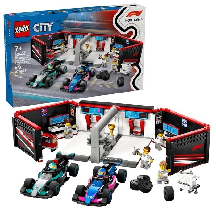 LEGO City 60444 F1 Garage & Mercedes-Amg & Alpine Cars