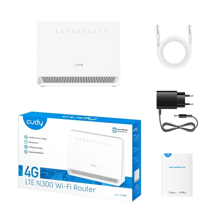 Router Cudy LT400E_EU Wi-Fi 300 Mbps 2.4 GHz 4G LTE SIM