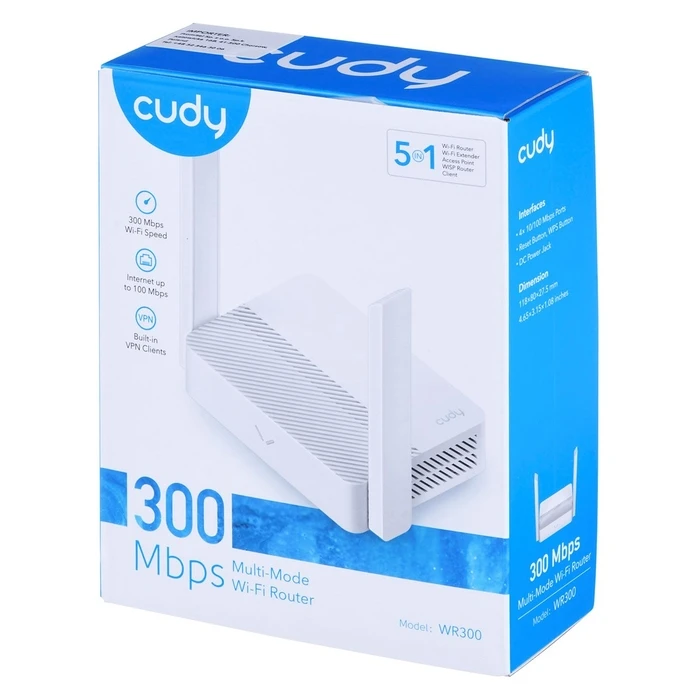 Router Cudy WR300 wireless Fast Ethernet Single-band (2.4 GHz) White