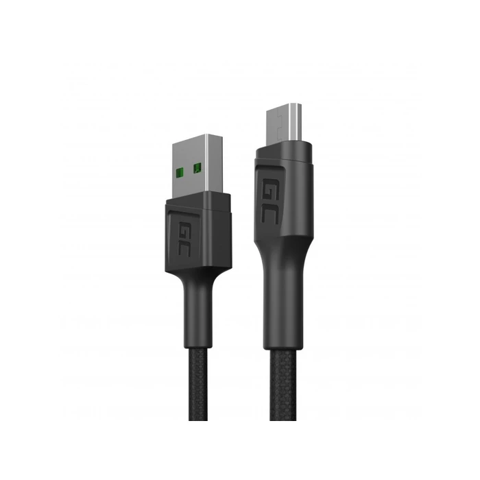 Καλώδιο USB Green Cell KABGC23 USB 2.0 0.3 m A Micro-USB B Black