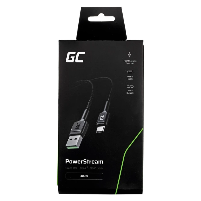Καλώδιο USB Green Cell KABGC25 0.3 m A C Black