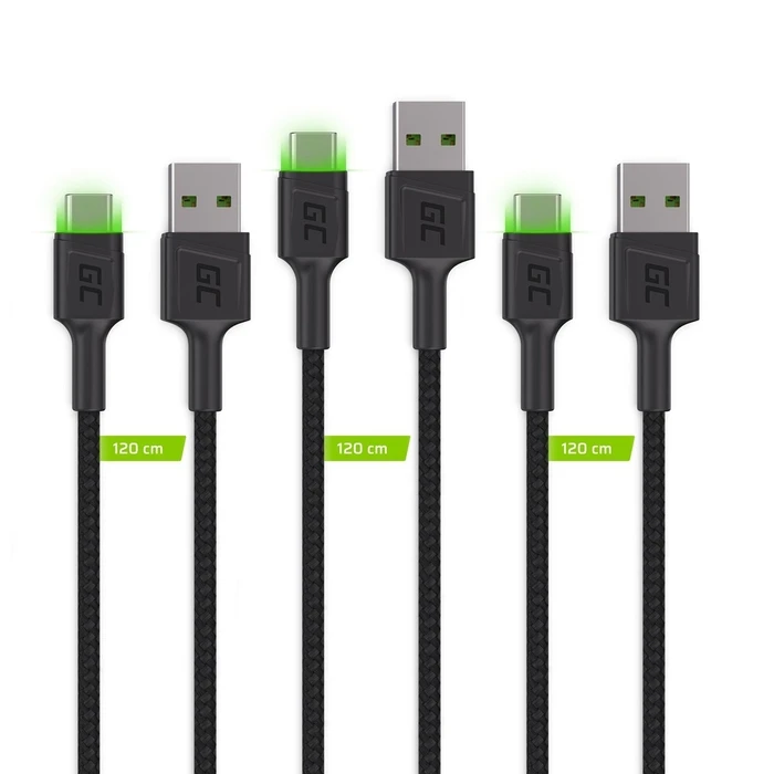 Καλώδιο USB Green Cell KABGCSET03 2 m A C Black