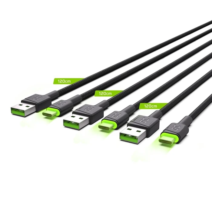 Καλώδιο USB Green Cell KABGCSET03 2 m A C Black