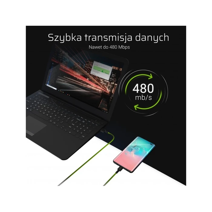Καλώδιο USB Green Cell KABGCSET06 lightning 2 m Black