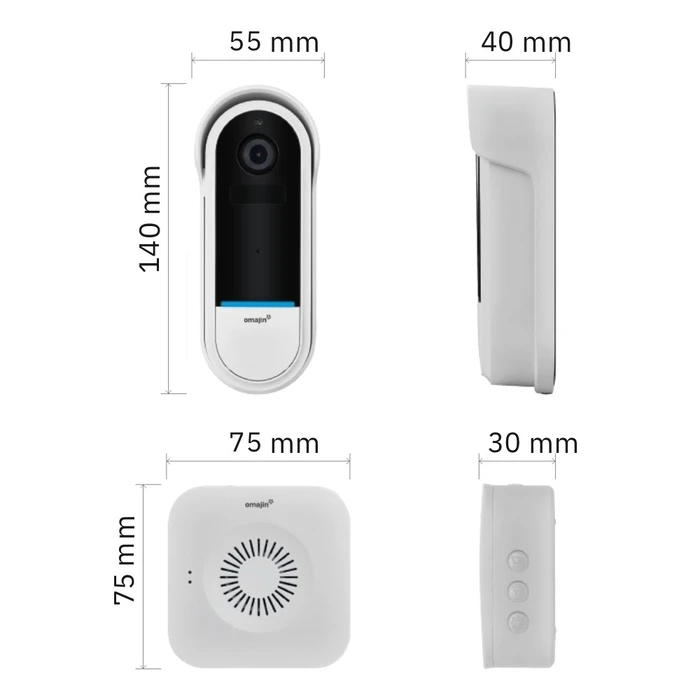 Κουδούνι Πόρτας Omajin Wireless video OVD-01-EU White, Black