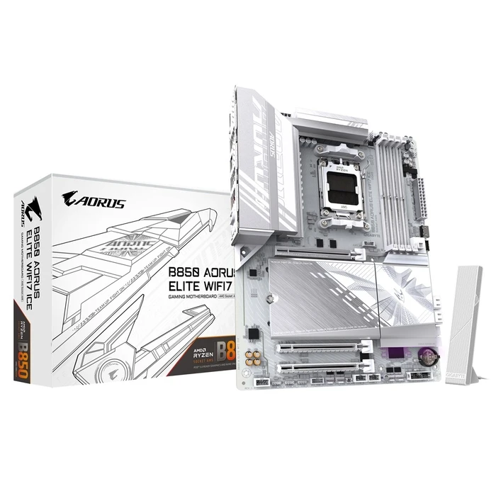Μητρική Κάρτα Gigabyte B850 AORUS ELITE WIFI7 ICE - AMD Ryzen 9000 Series CPUs, 12+2+1 Phases VRM