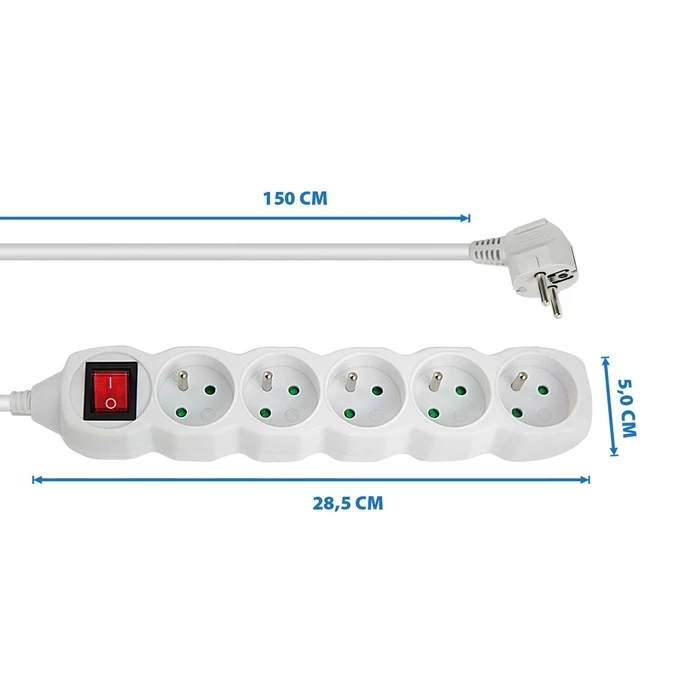 Πολύπριζο Esperanza ELK214W Power strip 5GN/1.5M White