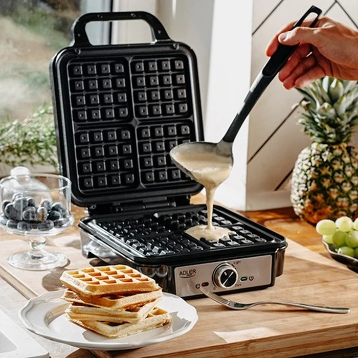 Τοστιέρα Γκριλιέρα Adler AD 3083 waffle iron 4 waffle 1800W Black, Silver