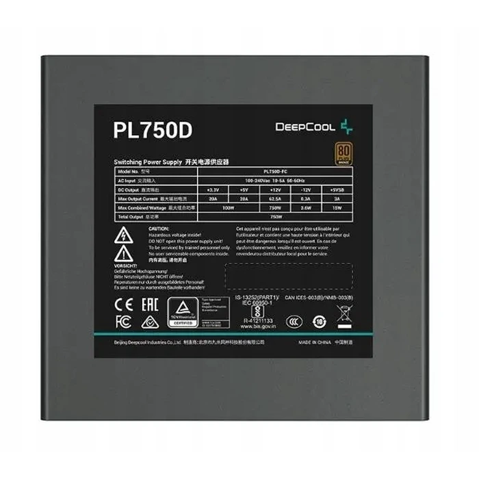 Τροφοδοτικό 750W Deepcool PL750D 20+4 pin ATX ATX Black