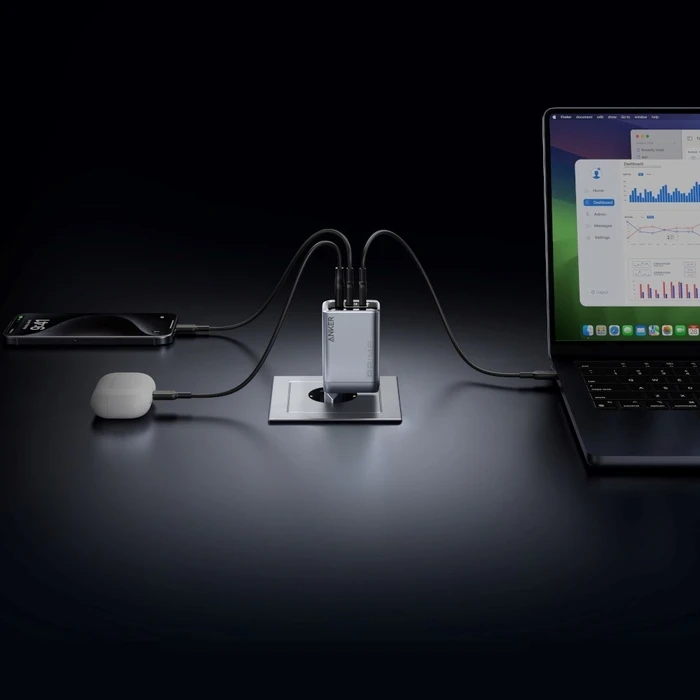 Φορτιστής Πρίζας Anker Prime 100W 2x USB-C 1x USB-A with foldable plug