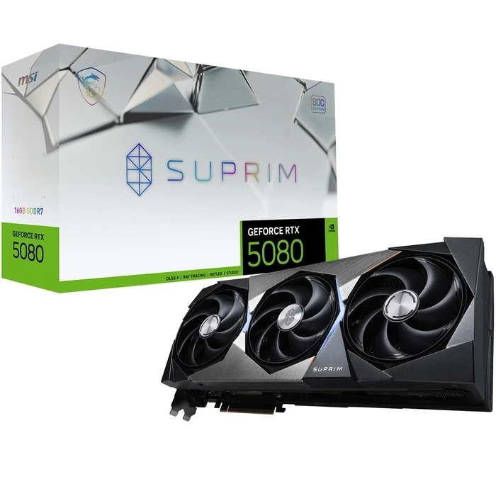 Κάρτα Γραφικών MSI SUPRIM GeForce RTX5080 16G SOC NVIDIA GeForce RTX 5080 16GB GDDR7