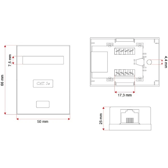 Σύνδεσμος Δικτύου A-LAN GN005 junction box Cat5e White
