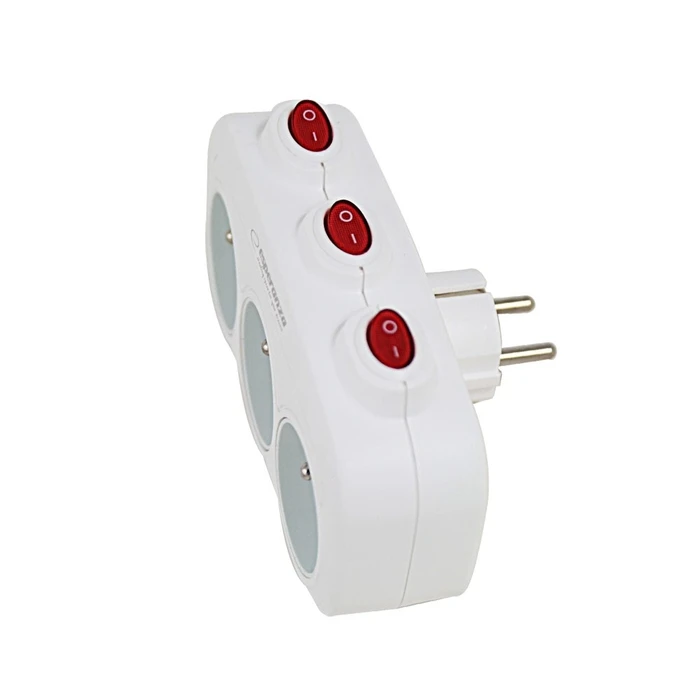 Ταφ Esperanza ELK307W Electrical Splitter 3 sockets Switch White