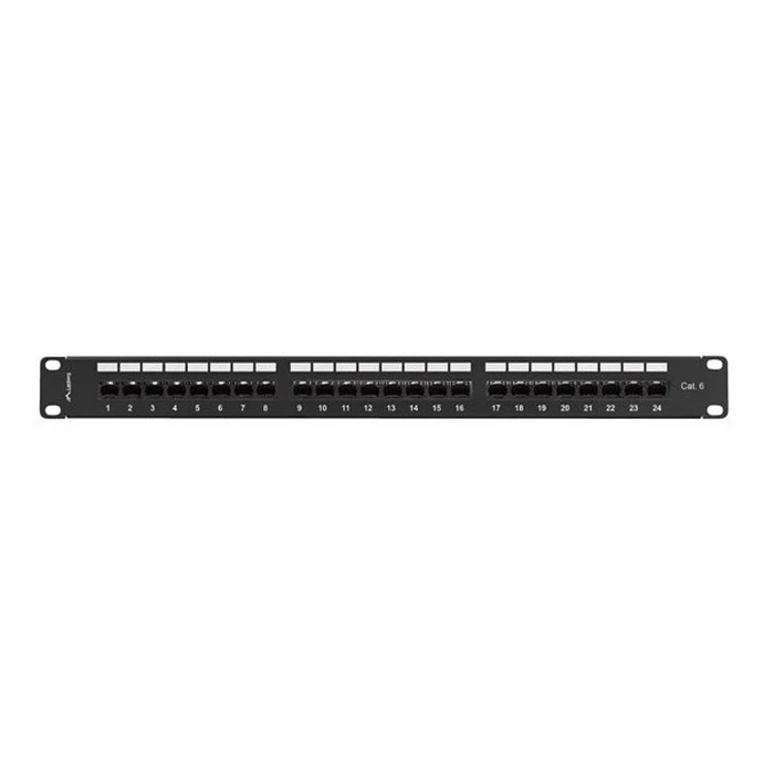 Patch Panel Lanberg 24 port 1U 19" CAT.6 UTP with Cable Organizer Black