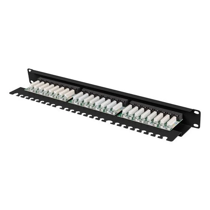 Patch Panel Lanberg 24 port 1U 19" CAT.6 UTP with Cable Organizer Black