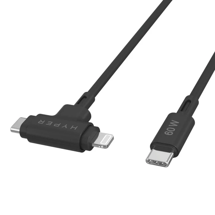 Καλώδιo USB Hyper HyperJuice 2.0 1.5 m USB-C Lightning Black