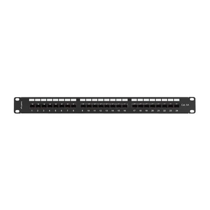 Patch Panel Lanberg 24 port 1U 19" CAT.6A UTP with Cable Organizer Black