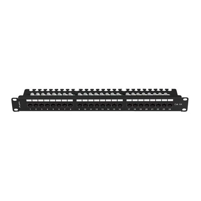 Patch Panel Lanberg 24 port 1U 19" CAT.6A UTP with Cable Organizer Black