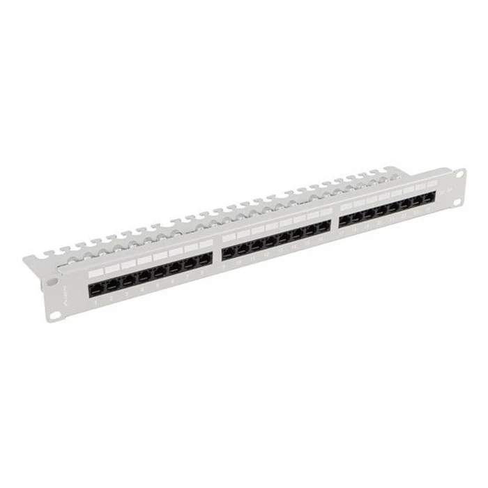 Patch Panel Lanberg 24 port 1U 19" CAT.6A UTP with Cable Organizer Gray