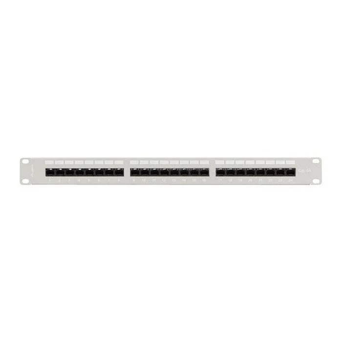 Patch Panel Lanberg 24 port 1U 19" CAT.6A UTP with Cable Organizer Gray