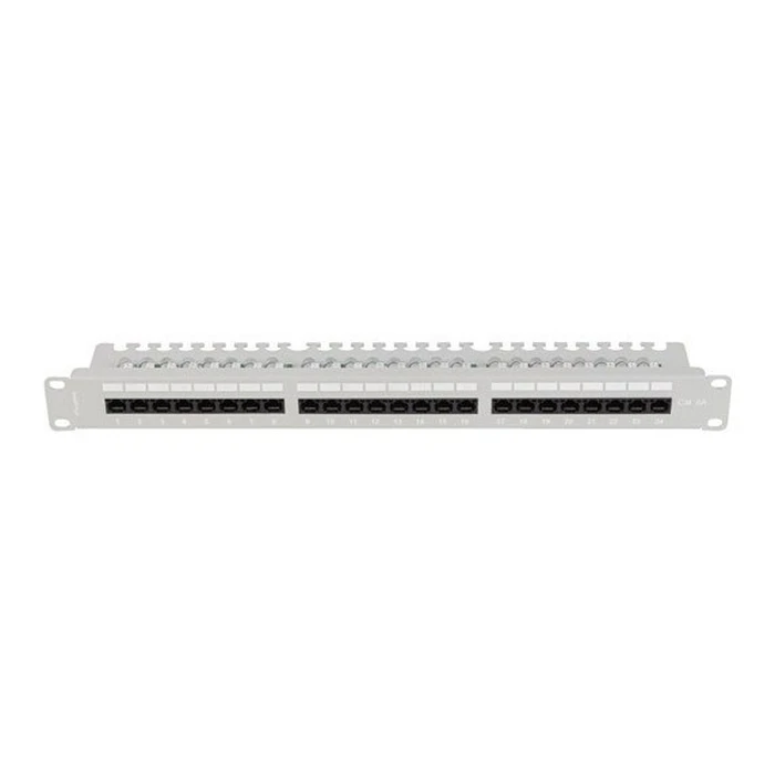 Patch Panel Lanberg 24 port 1U 19" CAT.6A UTP with Cable Organizer Gray