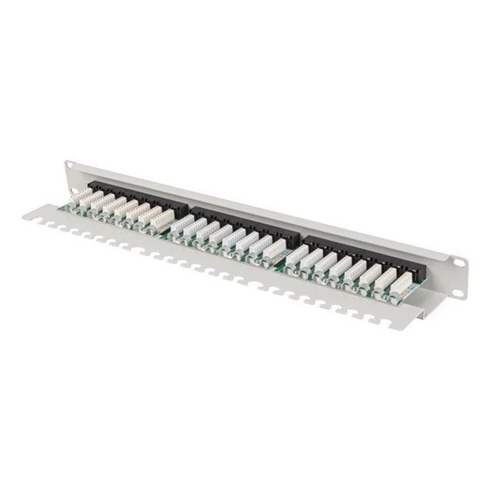 Patch Panel Lanberg 24 port 1U 19" CAT.6A UTP with Cable Organizer Gray