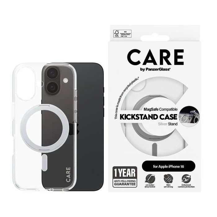 Θήκη Κινητού PanzerGlass CARE by Feature w. Silver Kickstand & MagSafe iPhone 16