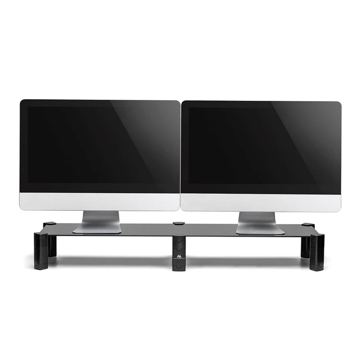 Βάση Monitor Dual - Maclean, max. 20kg, tempered glass, (1029x285x127mm), MC-936