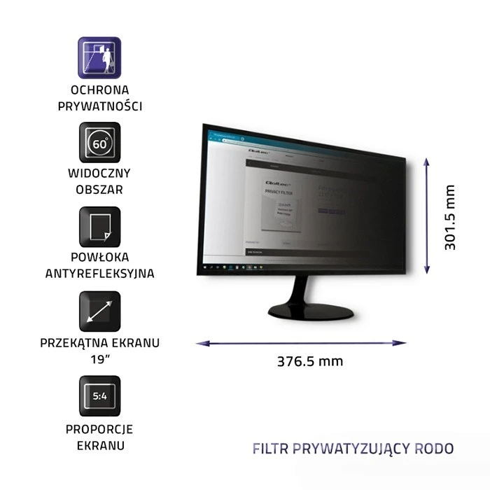 Φίλτρο Οθόνης Qoltec 51053 display privacy filters 48.3cm (19")