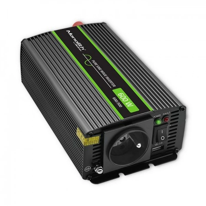 Inverter Qoltec Monolith power adapter/inverter Auto 600W Black