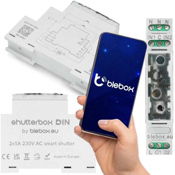 Ενδιάμεσος Διακόπτης Shutterbox control Module din Blebox