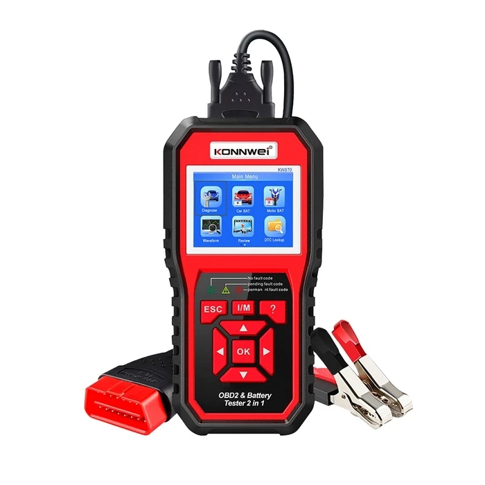 Battery Tester Diagnostic Meter, OBD2 Scanner, Konnwei KW870