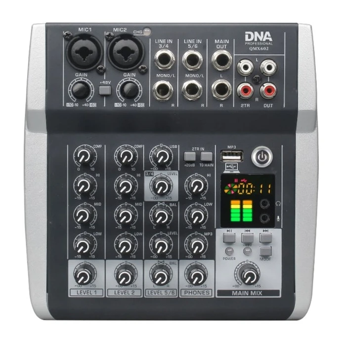 Κονσόλα Ήχου DNA QMX602 Analog Sound Mixer 6 Channels Blue