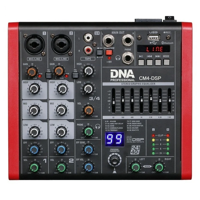 Κονσόλα Ήχου DNA CM4-DSP USB MP3 Bluetooth Phantom Audio Mixer