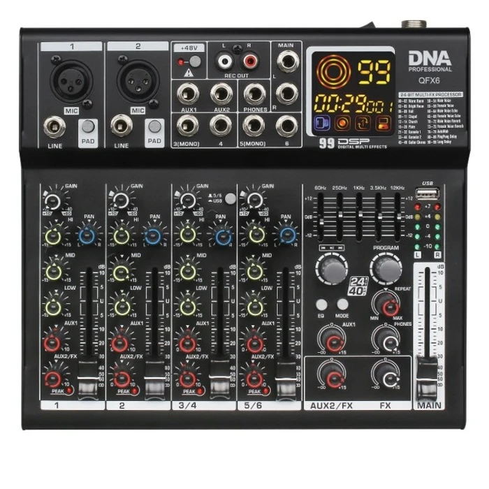 Κονσόλα Ήχου DNA QFX6 6-channel analog sound mixer with Bluetooth
